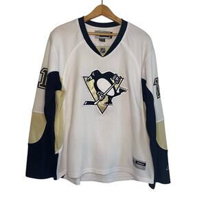 Women's Reebok 11 Staal White Pittsburgh Penguins NHL Long Sleeve Jersey Size XL